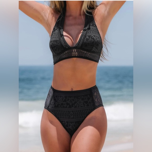 Cupshe Other - CUPSHE Women Lace Edge Design High Waist Bikini Set NEW